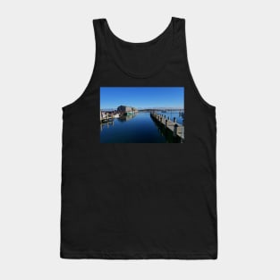 Edgartown MA Pier Martha's Vineyard Cape Cod Blue Water Fishing Boats Tank Top